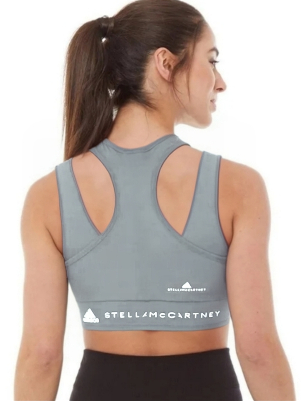 Adidas x Stella McCartney Grey Double Strap Sports Bra S - Picture 2 of 7